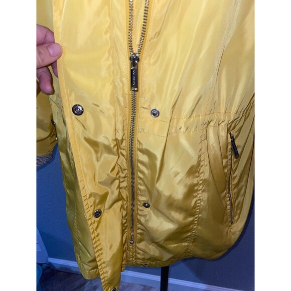 London Fog Women's Rain Coat Parka size L Yellow Preppy Old Money - Picture 6 of 14